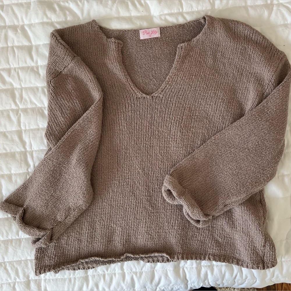 Pink Lily Autumn In The Air Sweater Brown - Medium - Picture 2 of 8